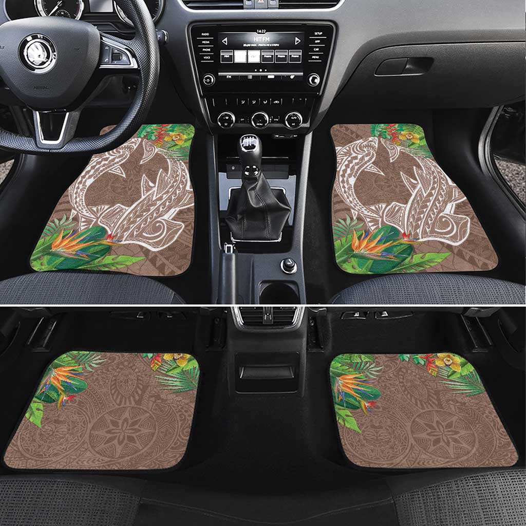 Polynesia Car Mats Sharks Duo Tropical Brown