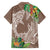 Polynesia Family Matching Long Sleeve Bodycon Dress and Hawaiian Shirt Sharks Duo Tropical Brown