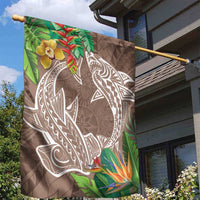 Polynesia Garden Flag Sharks Duo Tropical Brown LT7 - Polynesian Pride