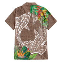Polynesia Hawaiian Shirt Sharks Duo Tropical Brown LT7 - Polynesian Pride