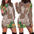 Polynesia Hoodie Dress Sharks Duo Tropical Brown