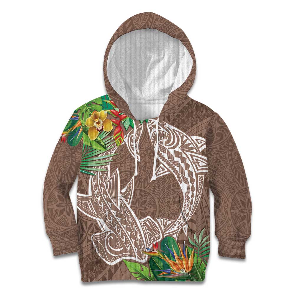 Polynesia Kid Hoodie Sharks Duo Tropical Brown