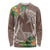 Polynesia Long Sleeve Shirt Sharks Duo Tropical Brown