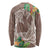 Polynesia Long Sleeve Shirt Sharks Duo Tropical Brown