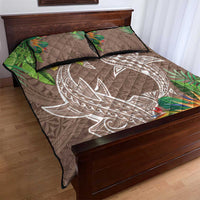 Polynesia Quilt Bed Set Sharks Duo Tropical Brown LT7 - Polynesian Pride