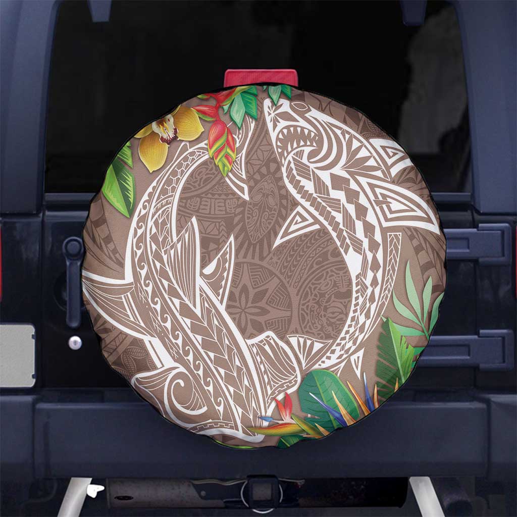 Polynesia Spare Tire Cover Sharks Duo Tropical Brown LT7 - Polynesian Pride