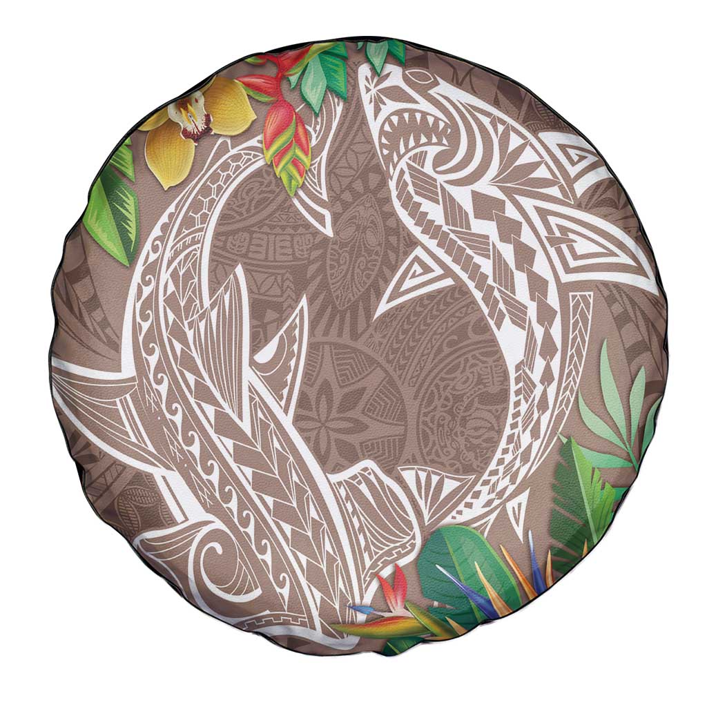 Polynesia Spare Tire Cover Sharks Duo Tropical Brown LT7 - Polynesian Pride