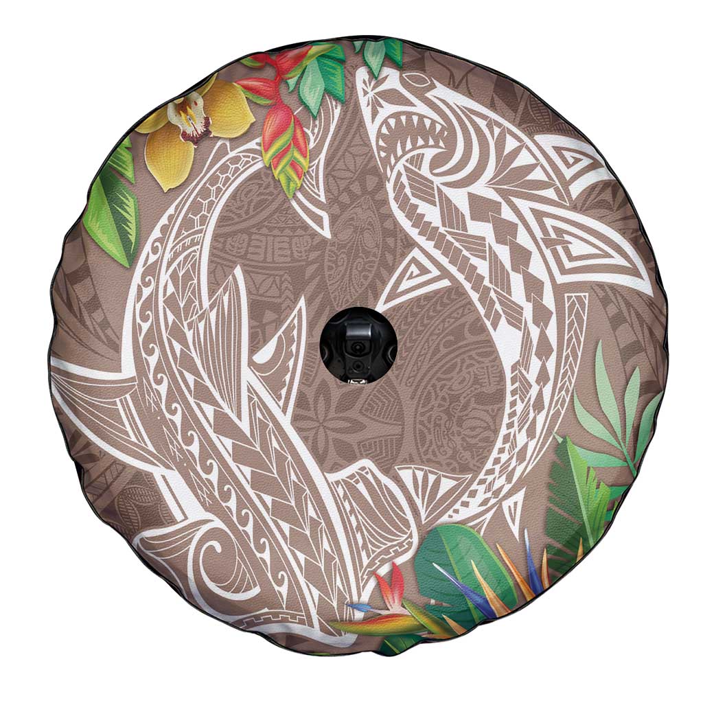 Polynesia Spare Tire Cover Sharks Duo Tropical Brown LT7 - Polynesian Pride