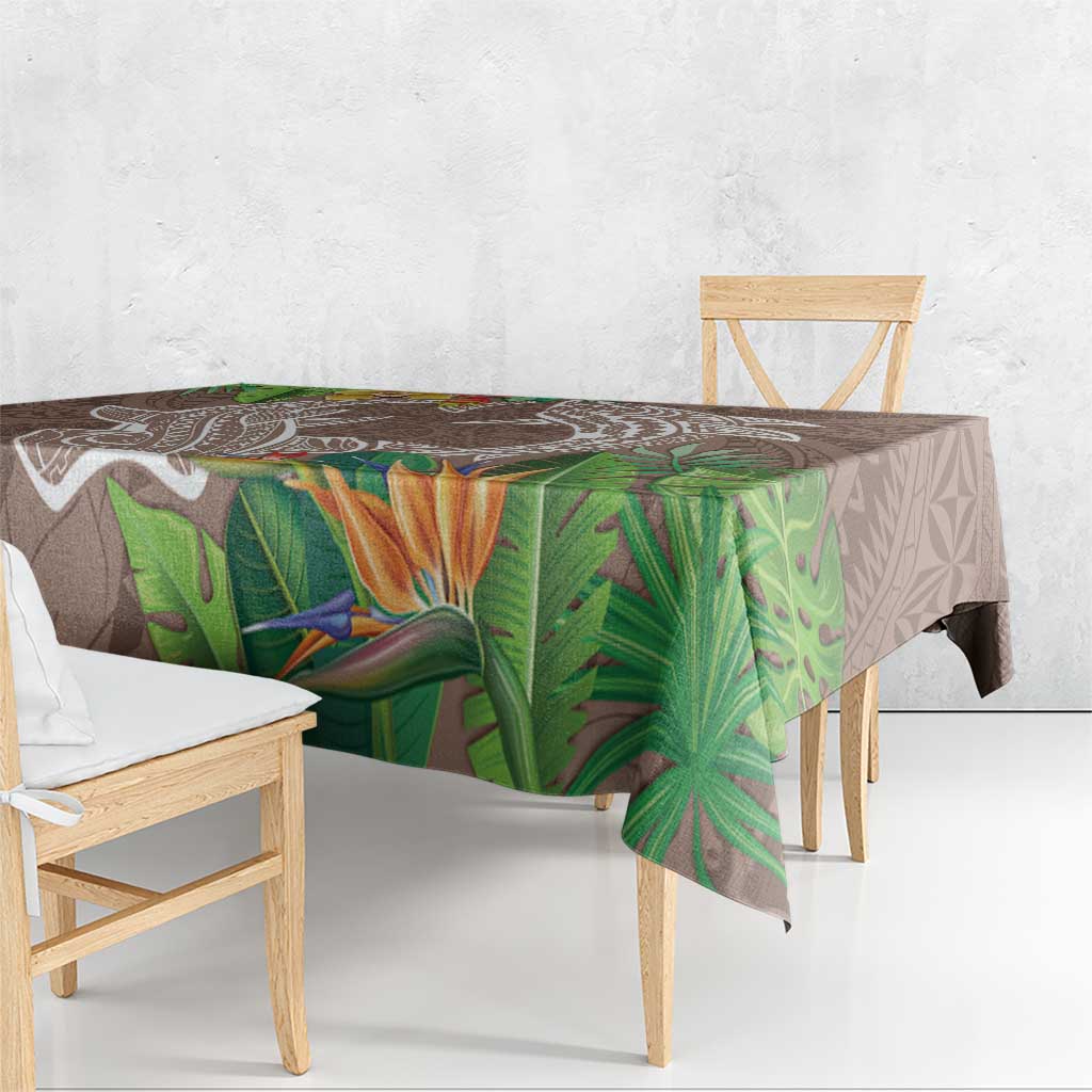 Polynesia Tablecloth Sharks Duo Tropical Brown LT7 - Polynesian Pride
