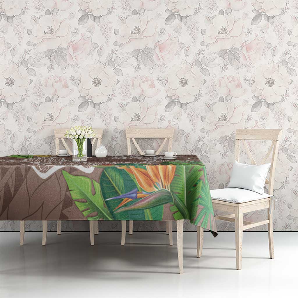 Polynesia Tablecloth Sharks Duo Tropical Brown LT7 - Polynesian Pride