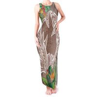 Polynesia Tank Maxi Dress Sharks Duo Tropical Brown LT7 Women Brown - Polynesian Pride