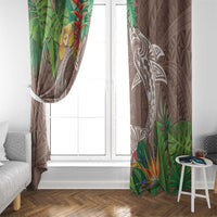 Polynesia Window Curtain Sharks Duo Tropical Brown LT7 - Polynesian Pride