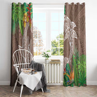 Polynesia Window Curtain Sharks Duo Tropical Brown LT7 - Polynesian Pride