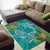 Polynesia Area Rug Sharks Duo Tropical Teal