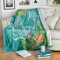 Polynesia Blanket Sharks Duo Tropical Teal LT7 Teal - Polynesian Pride