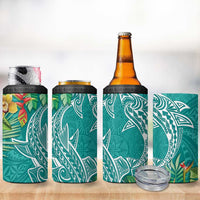 Polynesia 4 in 1 Can Cooler Tumbler Sharks Duo Tropical Teal LT7 - Polynesian Pride
