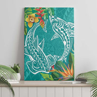 Polynesia Canvas Wall Art Sharks Duo Tropical Teal LT7 - Polynesian Pride