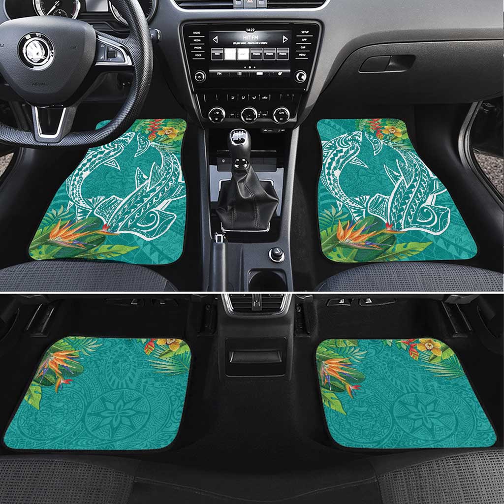 Polynesia Car Mats Sharks Duo Tropical Teal