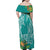 Polynesia Family Matching Off Shoulder Maxi Dress and Hawaiian Shirt Sharks Duo Tropical Teal