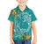 Polynesia Family Matching Off Shoulder Short Dress and Hawaiian Shirt Sharks Duo Tropical Teal