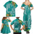 Polynesia Family Matching Summer Maxi Dress and Hawaiian Shirt Sharks Duo Tropical Teal