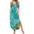 Polynesia Family Matching Summer Maxi Dress and Hawaiian Shirt Sharks Duo Tropical Teal