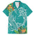 Polynesia Family Matching Tank Maxi Dress and Hawaiian Shirt Sharks Duo Tropical Teal