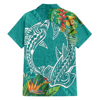 Polynesia Hawaiian Shirt Sharks Duo Tropical Teal LT7 - Polynesian Pride