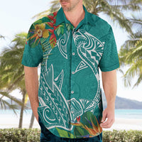 Polynesia Hawaiian Shirt Sharks Duo Tropical Teal LT7 - Polynesian Pride