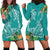 Polynesia Hoodie Dress Sharks Duo Tropical Teal