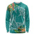 Polynesia Long Sleeve Shirt Sharks Duo Tropical Teal