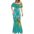 Polynesia Mermaid Dress Sharks Duo Tropical Teal