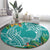 Polynesia Round Carpet Sharks Duo Tropical Teal