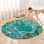 Polynesia Round Carpet Sharks Duo Tropical Teal