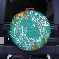Polynesia Spare Tire Cover Sharks Duo Tropical Teal LT7 - Polynesian Pride