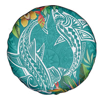 Polynesia Spare Tire Cover Sharks Duo Tropical Teal LT7 - Polynesian Pride