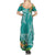 Polynesia Summer Maxi Dress Sharks Duo Tropical Teal