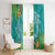 Polynesia Window Curtain Sharks Duo Tropical Teal