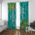 Polynesia Window Curtain Sharks Duo Tropical Teal