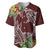 Polynesia Baseball Jersey Sharks Duo Tropical Oxblood