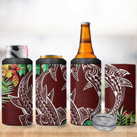 Polynesia 4 in 1 Can Cooler Tumbler Sharks Duo Tropical Oxblood LT7 - Polynesian Pride