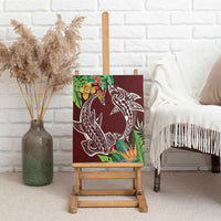 Polynesia Canvas Wall Art Sharks Duo Tropical Oxblood LT7 - Polynesian Pride
