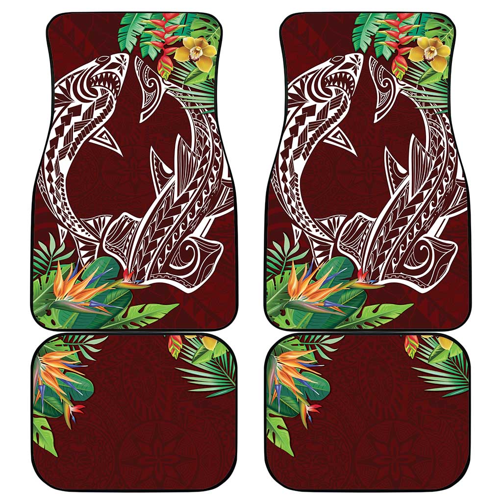 Polynesia Car Mats Sharks Duo Tropical Oxblood LT7 - Polynesian Pride
