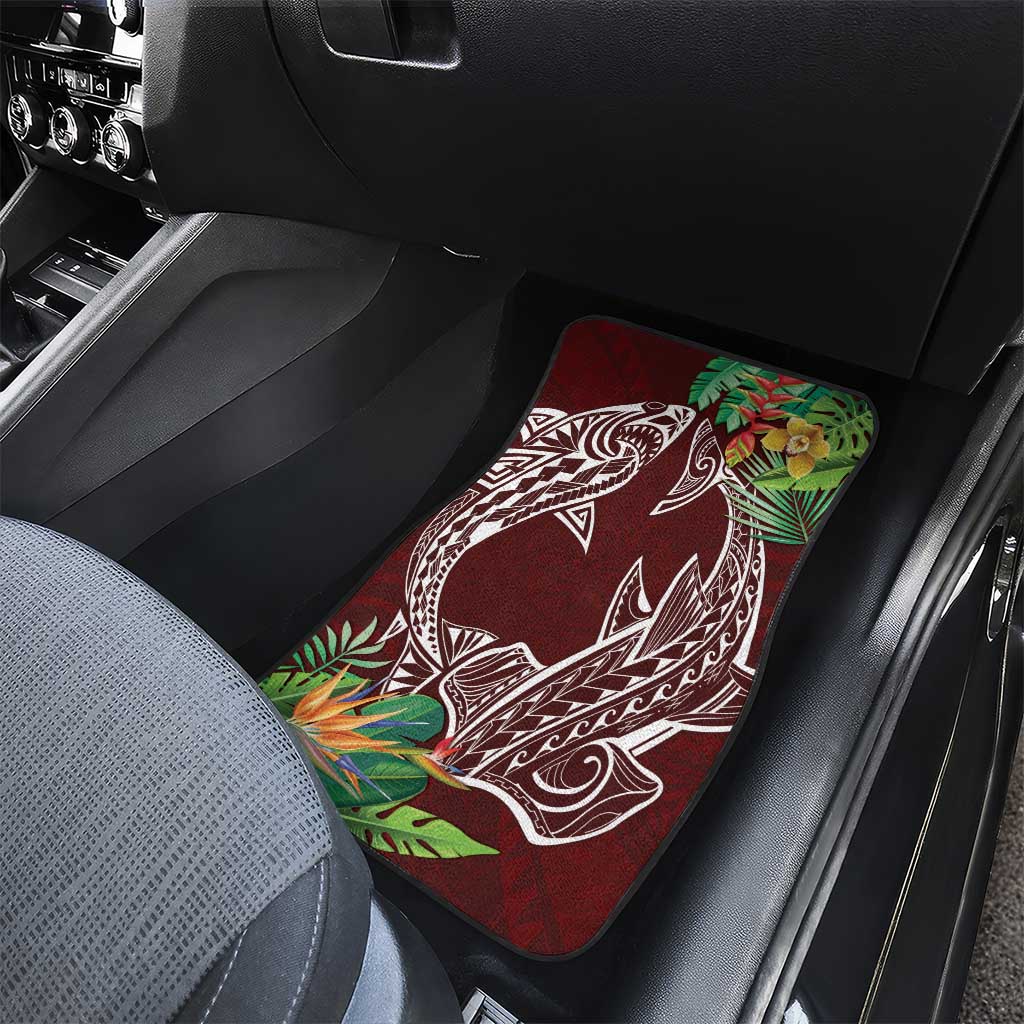 Polynesia Car Mats Sharks Duo Tropical Oxblood LT7 - Polynesian Pride