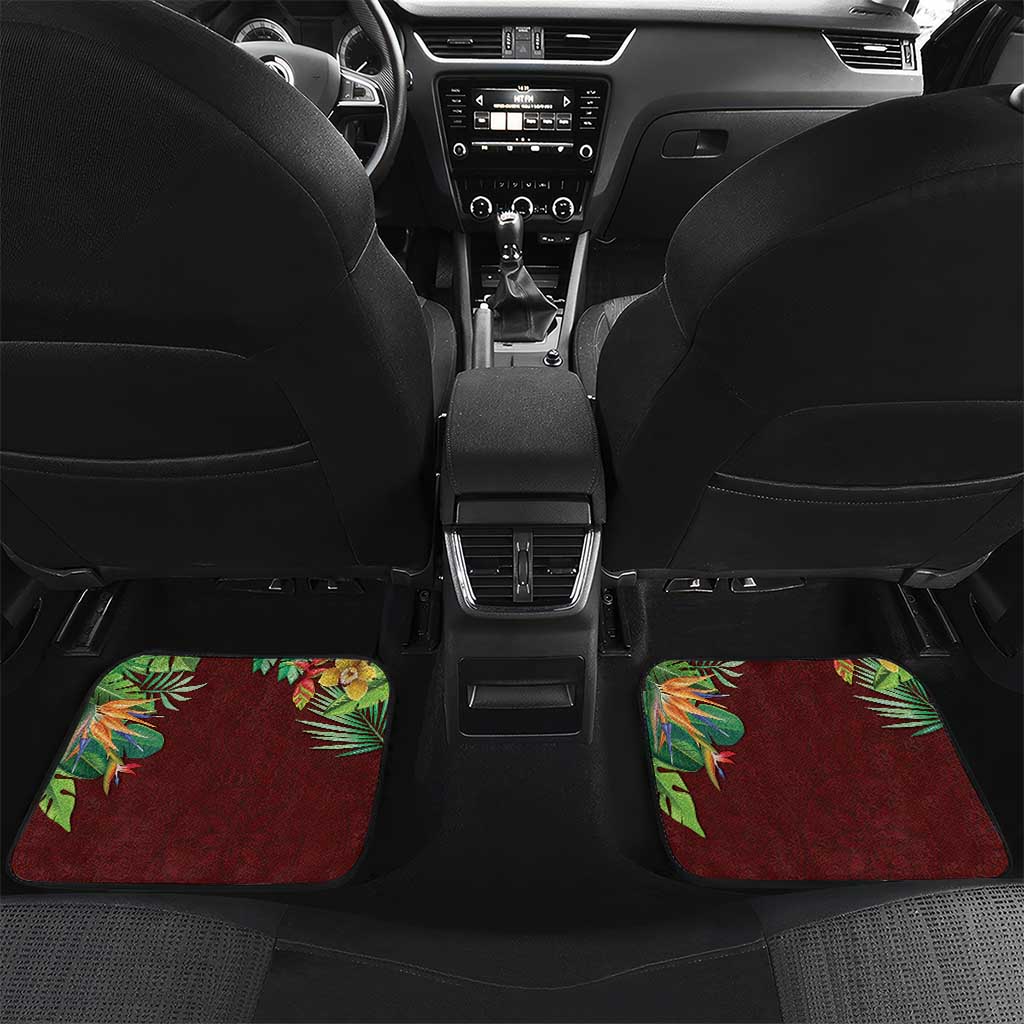 Polynesia Car Mats Sharks Duo Tropical Oxblood LT7 Set 2pcs - Back Oxblood - Polynesian Pride