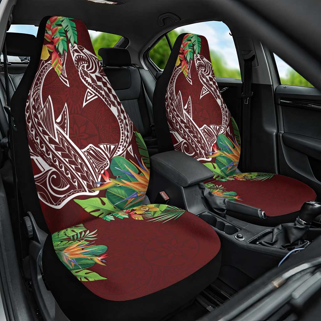 Polynesia Car Seat Cover Sharks Duo Tropical Oxblood