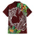 Polynesia Family Matching Long Sleeve Bodycon Dress and Hawaiian Shirt Sharks Duo Tropical Oxblood