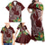 Polynesia Family Matching Off Shoulder Maxi Dress and Hawaiian Shirt Sharks Duo Tropical Oxblood