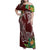 Polynesia Family Matching Off Shoulder Maxi Dress and Hawaiian Shirt Sharks Duo Tropical Oxblood