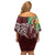 Polynesia Family Matching Off Shoulder Short Dress and Hawaiian Shirt Sharks Duo Tropical Oxblood